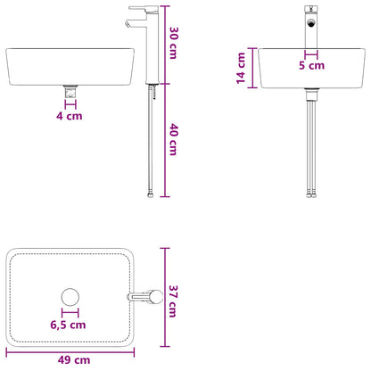 Badkamer Waskom Chroom 49 x 37 x 14 cm Metaal