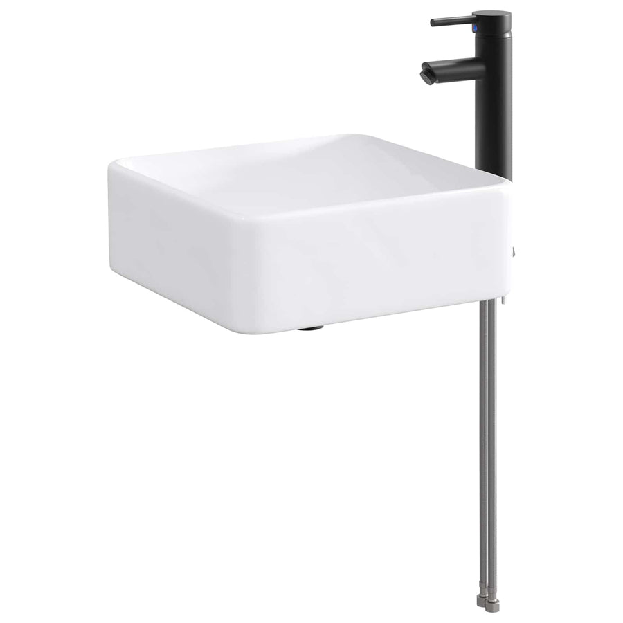 Badkamer Waskom Mat Zwart 49 x 37 x 14 cm Metaal