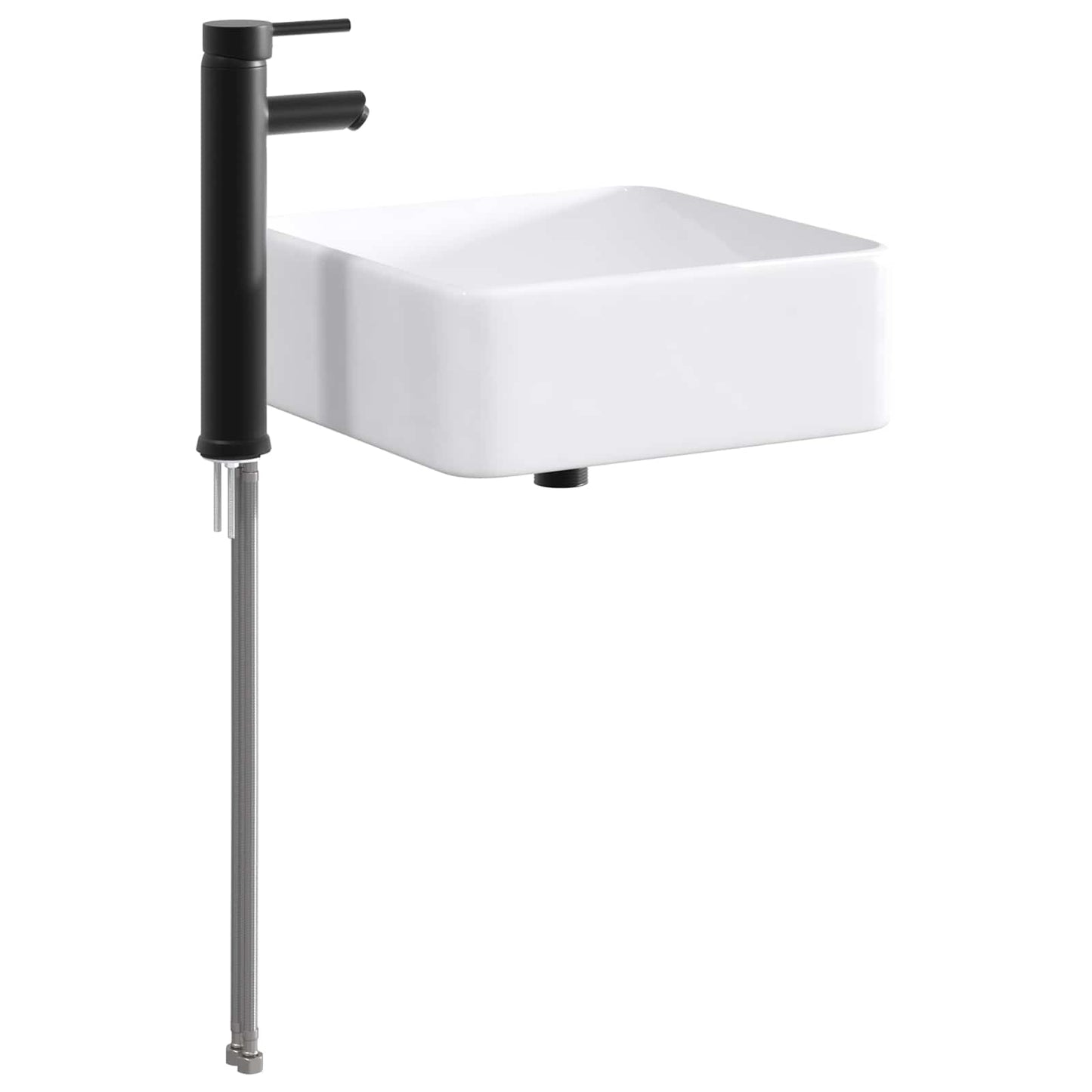 Badkamer Waskom Mat Zwart 49 x 37 x 14 cm Metaal