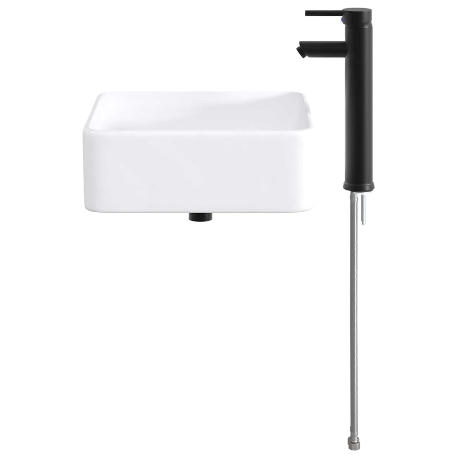 Badkamer Waskom Mat Zwart 49 x 37 x 14 cm Metaal
