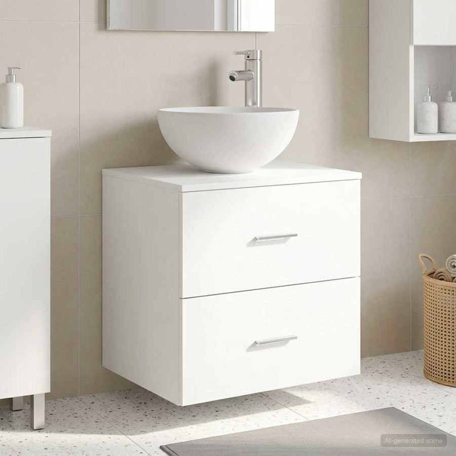 Wandgemonteerde Wastafel Vanity Wit 49,5 x 35 x 63 cm