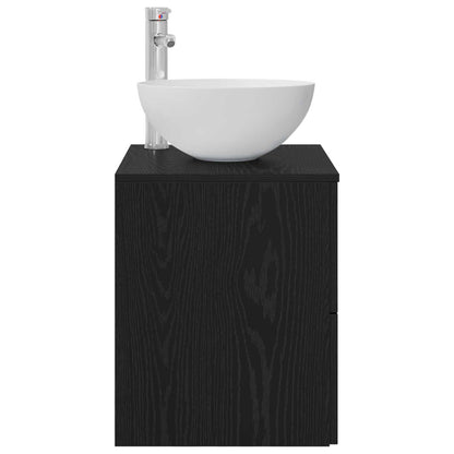 Wandgemonteerde Wastafel Vanity Zwart eiken 49,5 x 35 x 63 cm