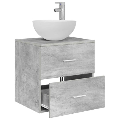 Wandgemonteerde Wastafel Vanity Betongrijs 49,5 x 35 x 63 cm