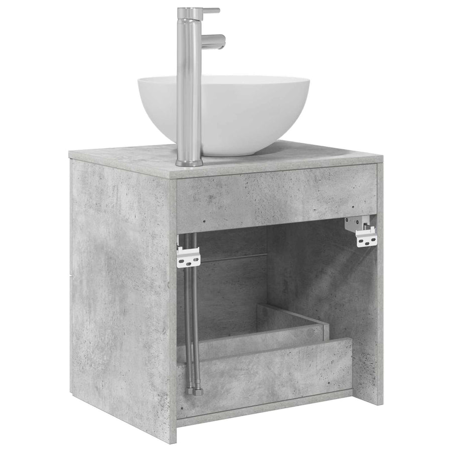 Wandgemonteerde Wastafel Vanity Betongrijs 49,5 x 35 x 63 cm