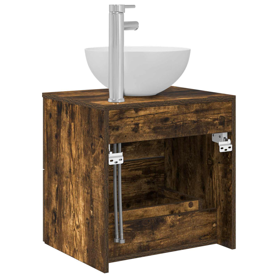 Wandgemonteerde Wastafel Vanity Gerookt eiken 49,5 x 35 x 63 cm