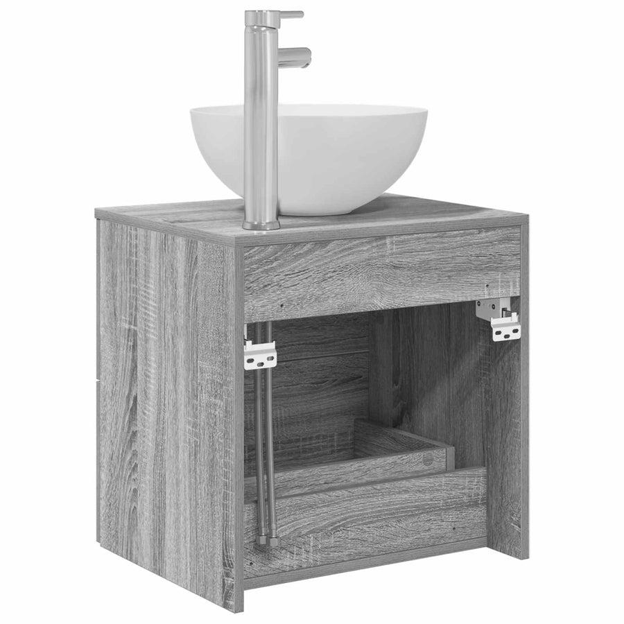 Wandgemonteerde Wastafel Vanity Grijs Sonoma 49,5 x 35 x 63 cm