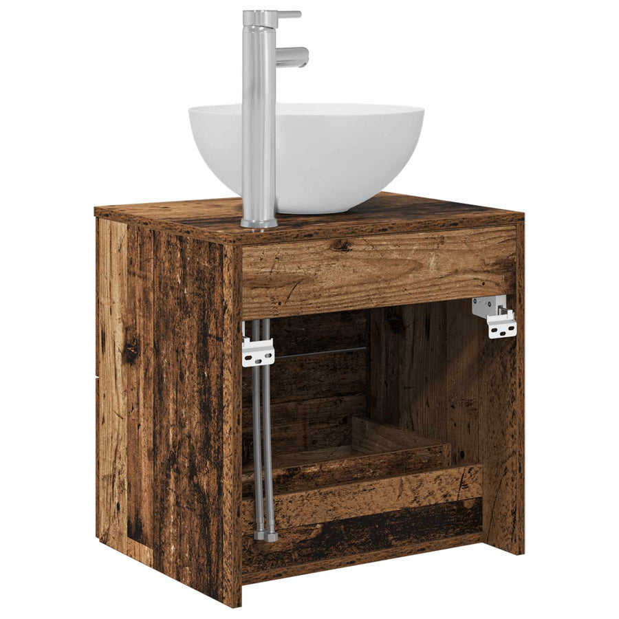 Wandgemonteerde Wastafel Vanity Oud hout 49,5 x 35 x 63 cm
