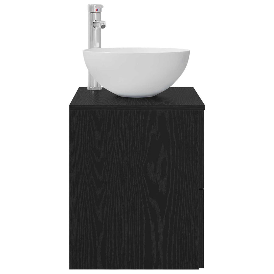 Wandgemonteerde wastafelmeubel Zwart eiken 49,5 x 41 x 64,5 cm