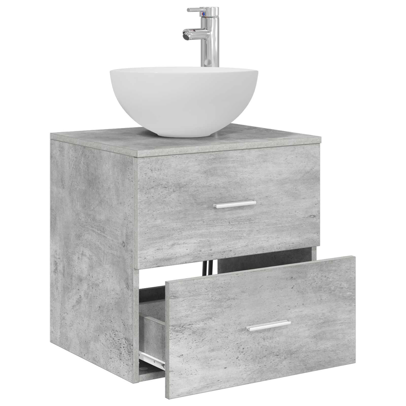 Wandgemonteerde wastafelmeubel Betongrijs 49,5 x 41 x 64,5 cm