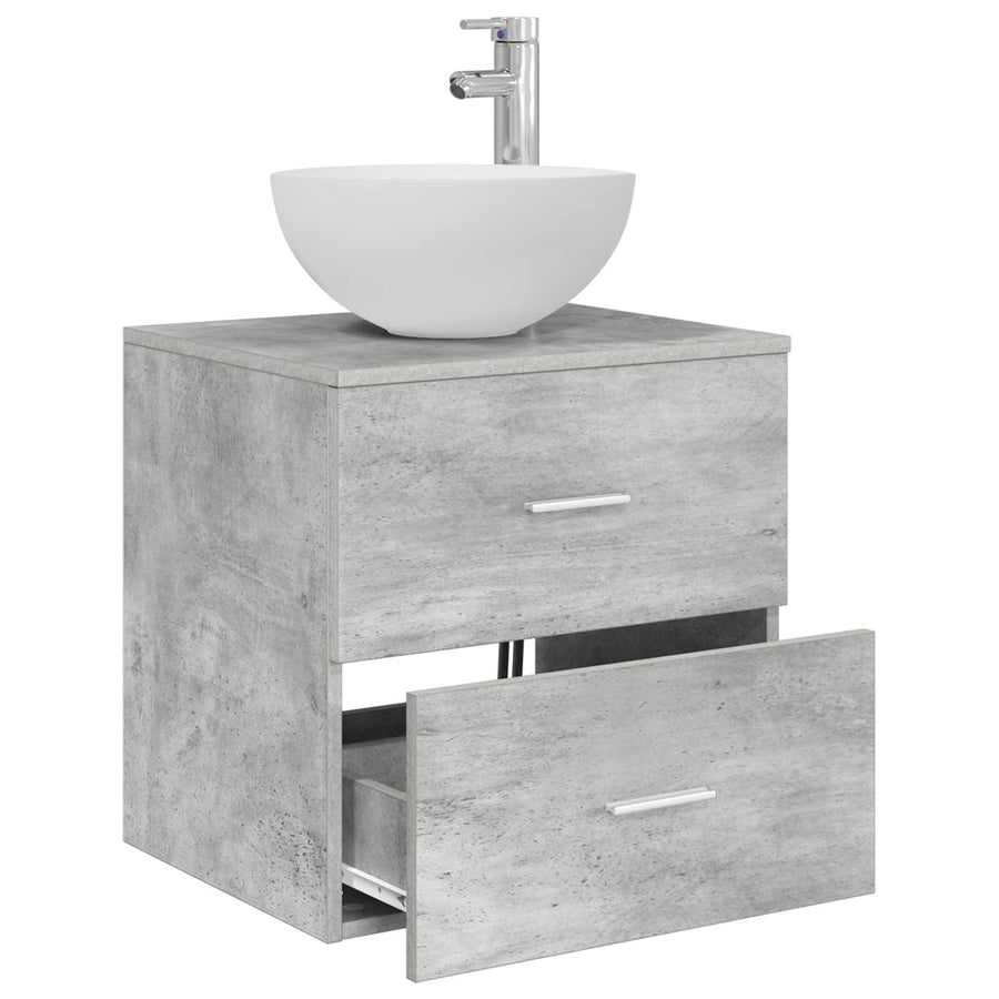 Wandgemonteerde wastafelmeubel Betongrijs 49,5 x 41 x 64,5 cm