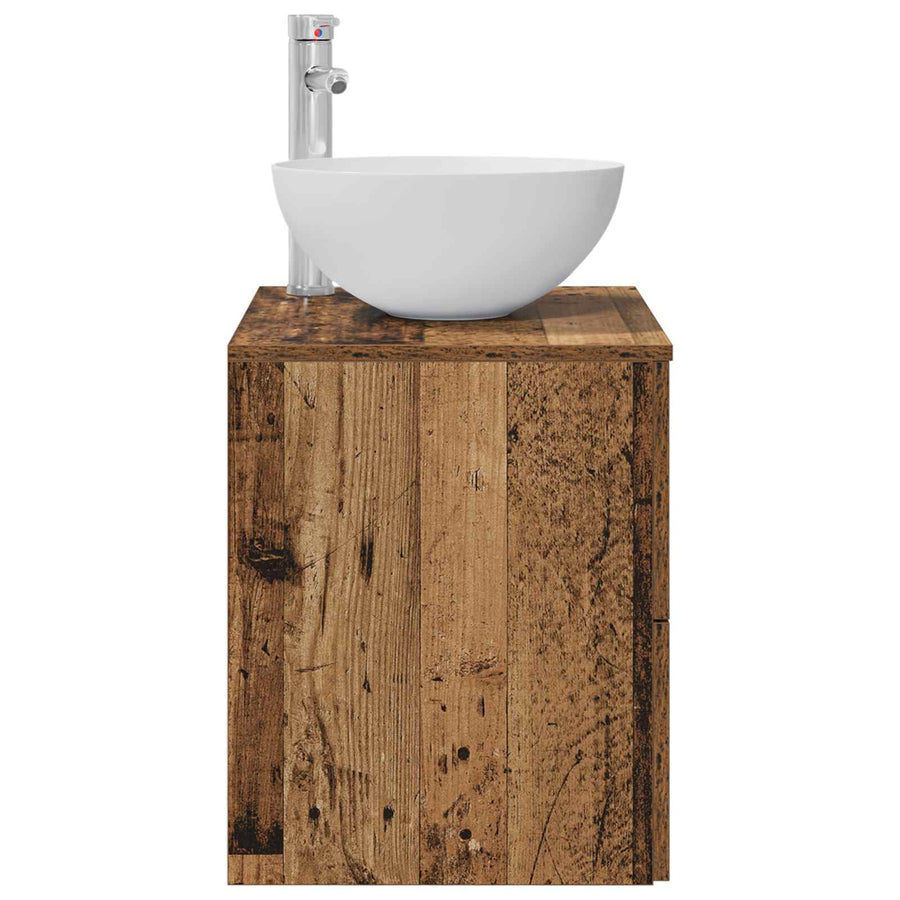 Wandgemonteerde wastafelmeubel Oud hout 49,5 x 41 x 64,5 cm