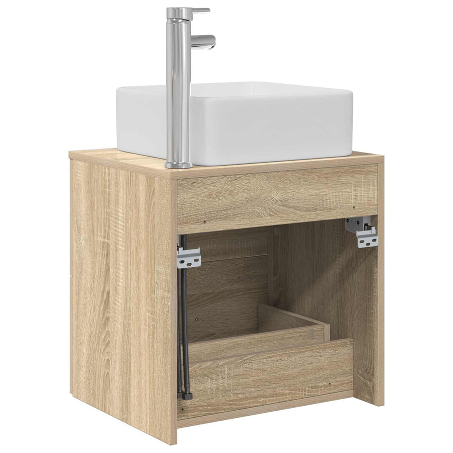 Wandgemonteerde wastafelmeubel Sonoma Eiken 49,5 x 41 x 63 cm