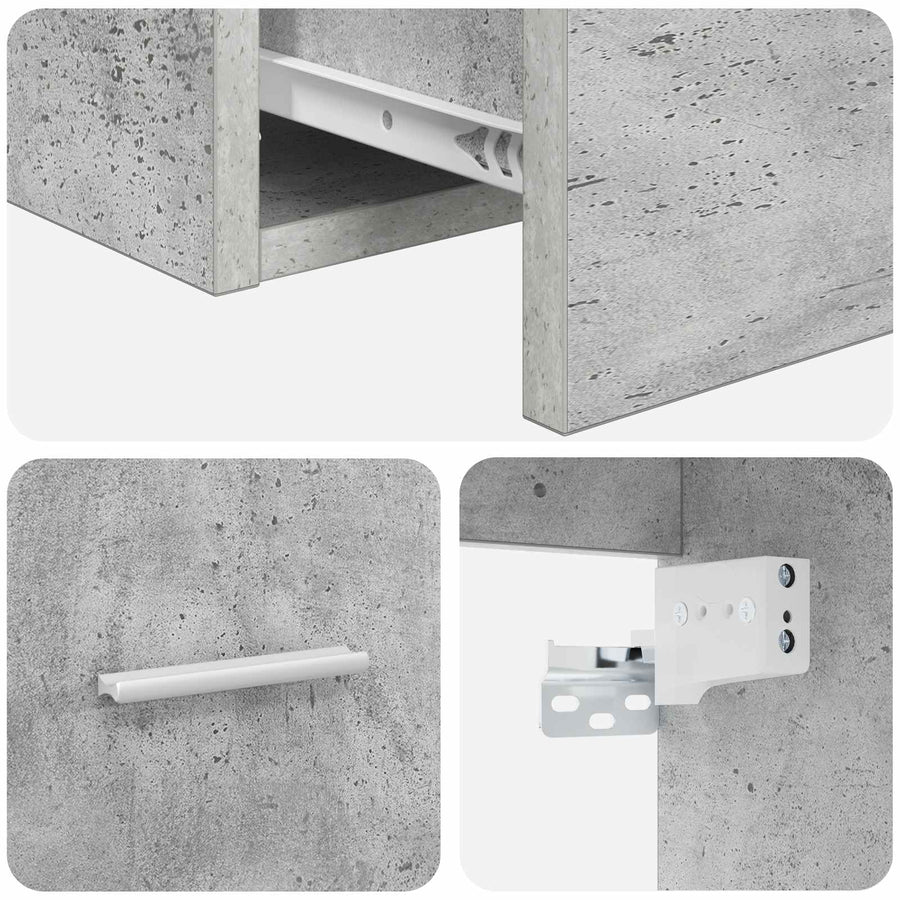 Wandgemonteerde wastafelmeubel Betongrijs 49,5 x 41 x 63 cm