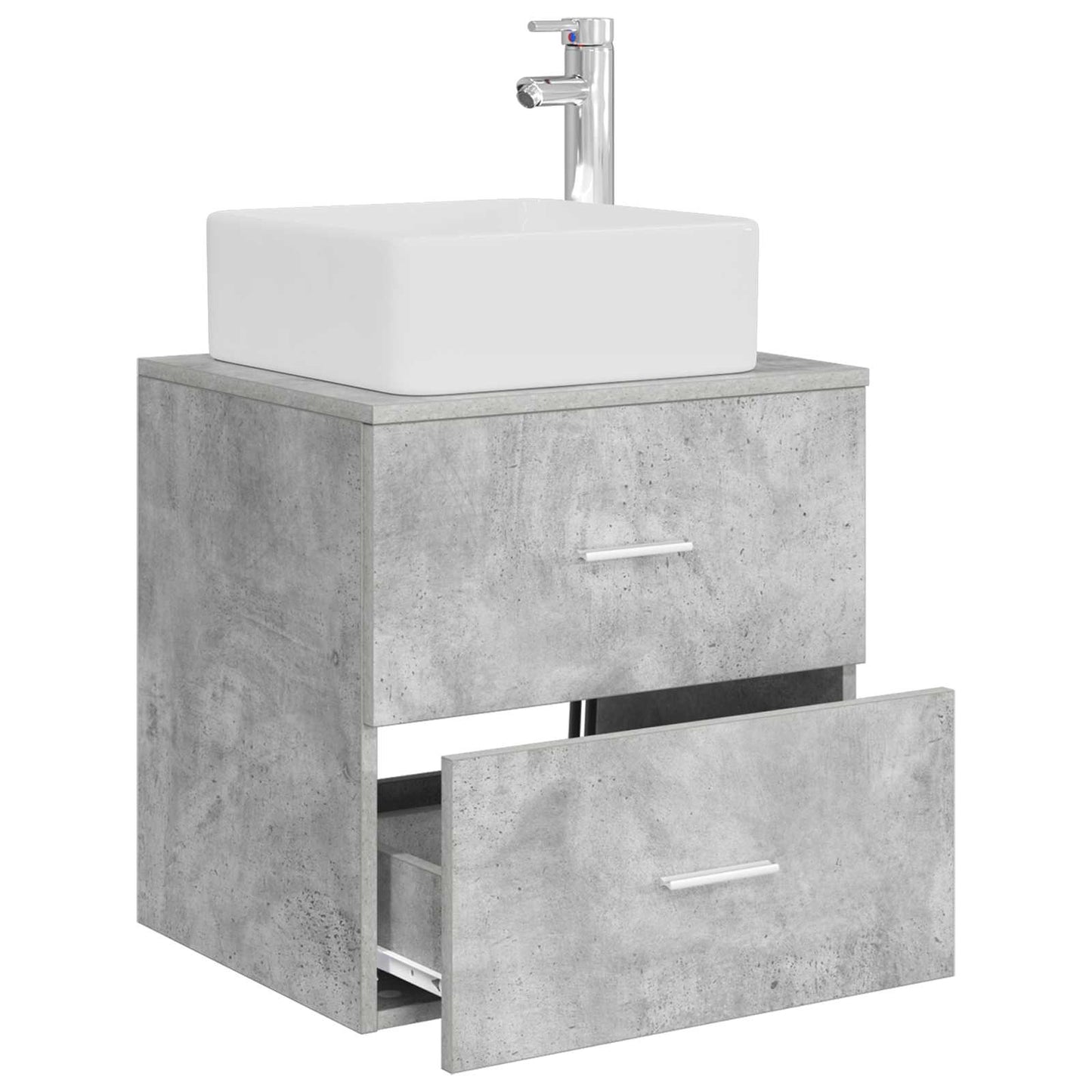 Wandgemonteerde wastafelmeubel Betongrijs 49,5 x 41 x 63 cm