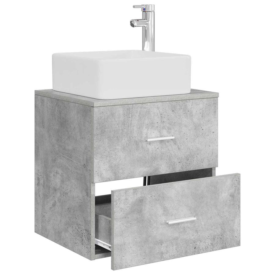 Wandgemonteerde wastafelmeubel Betongrijs 49,5 x 41 x 63 cm