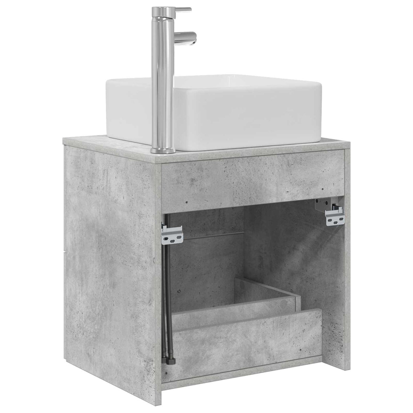 Wandgemonteerde wastafelmeubel Betongrijs 49,5 x 41 x 63 cm