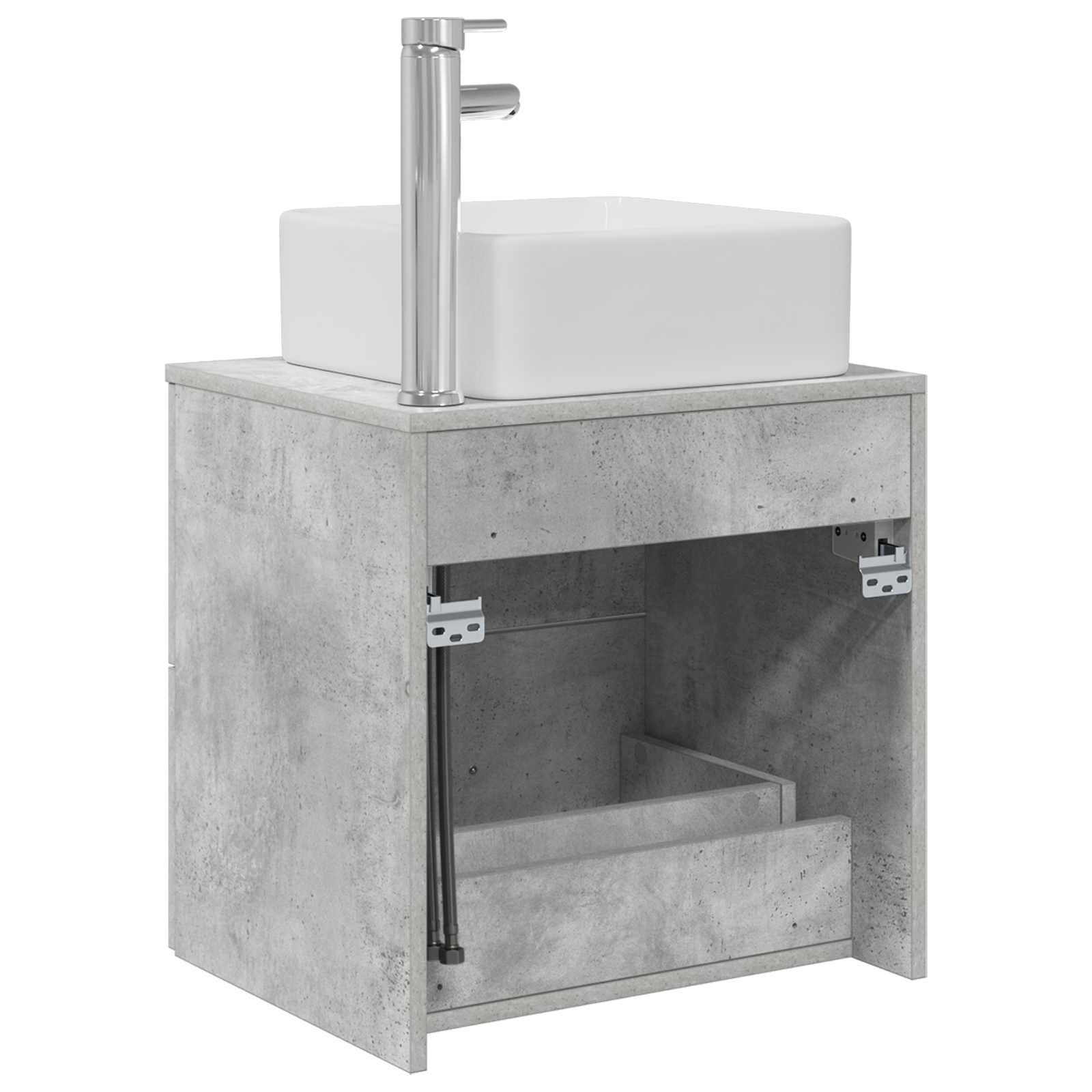 Wandgemonteerde wastafelmeubel Betongrijs 49,5 x 41 x 63 cm
