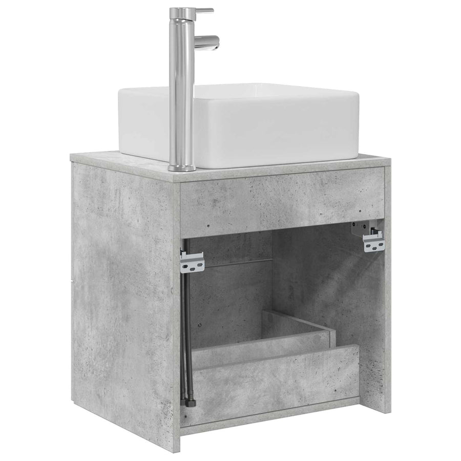 Wandgemonteerde wastafelmeubel Betongrijs 49,5 x 41 x 63 cm