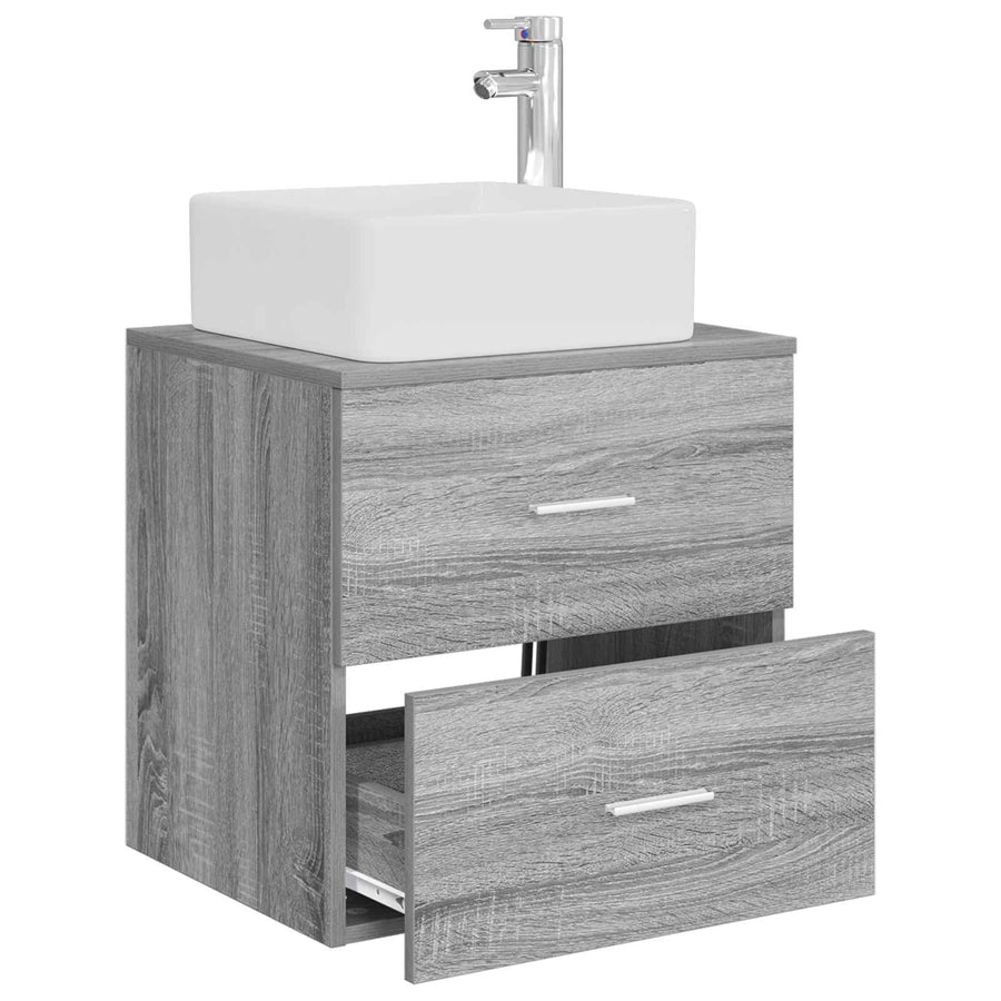 Wandgemonteerde wastafelmeubel Grijs Sonoma 49,5 x 41 x 63 cm
