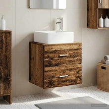 Wandgemonteerde wastafelmeubel Oud hout 49,5 x 41 x 63 cm