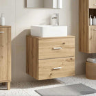 Wastafelmeubel Artisanaal eiken 49.5x41x63 cm muurmontage