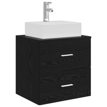 Wandgemonteerde wastafelmeubel Zwart eiken 49,5 x 41 x 62,5 cm