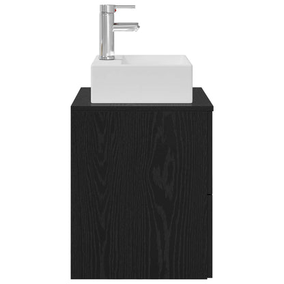 Wandgemonteerde wastafelmeubel Zwart eiken 49,5 x 41 x 62,5 cm