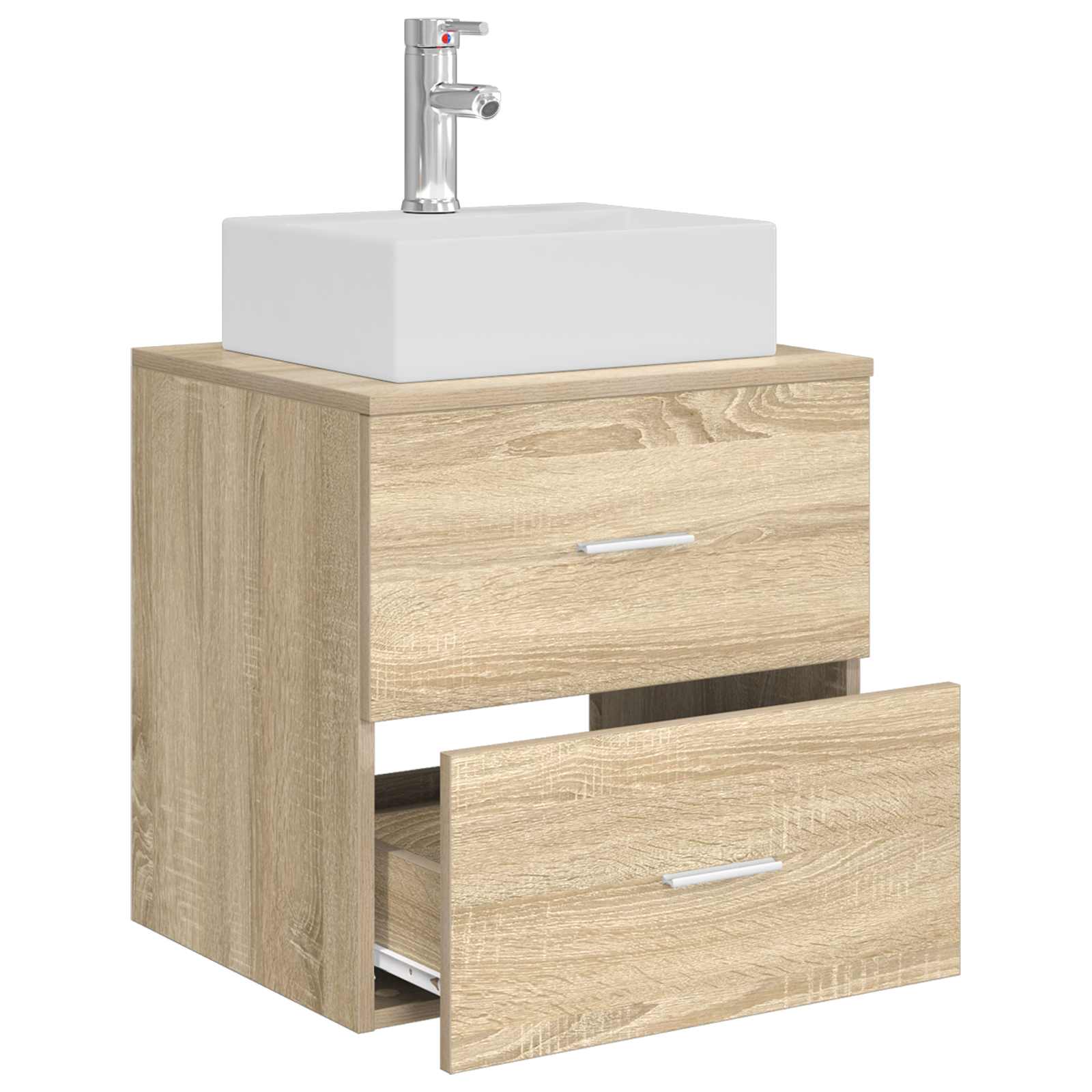 Wandgemonteerde wastafelmeubel Sonoma Eiken 49,5 x 41 x 62,5 cm