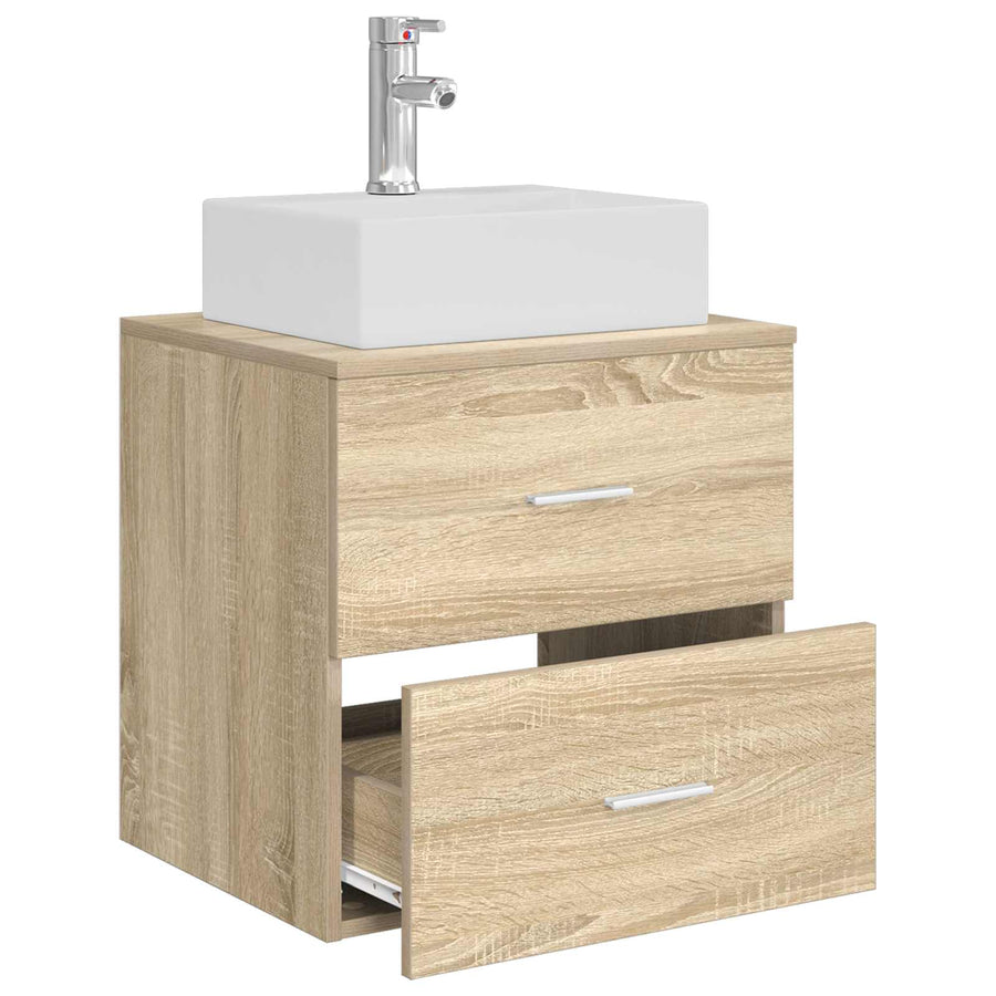Wandgemonteerde wastafelmeubel Sonoma Eiken 49,5 x 41 x 62,5 cm
