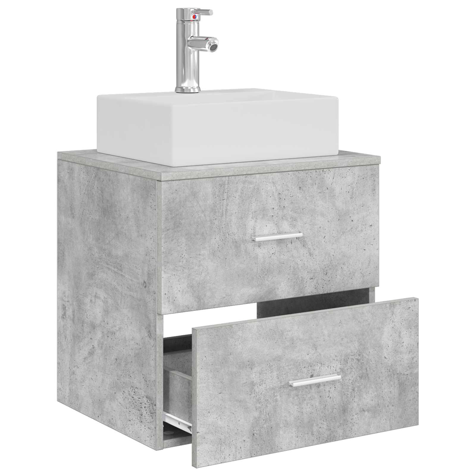 Wandgemonteerde wastafelmeubel Betongrijs 49,5 x 41 x 62,5 cm