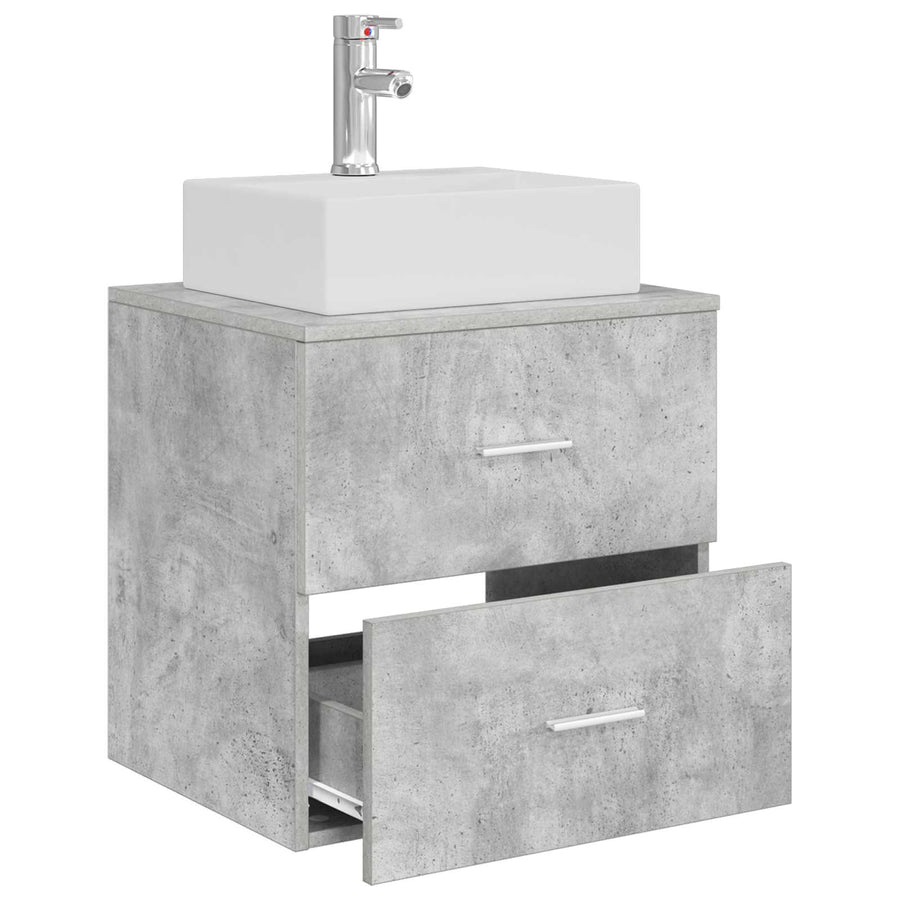 Wandgemonteerde wastafelmeubel Betongrijs 49,5 x 41 x 62,5 cm