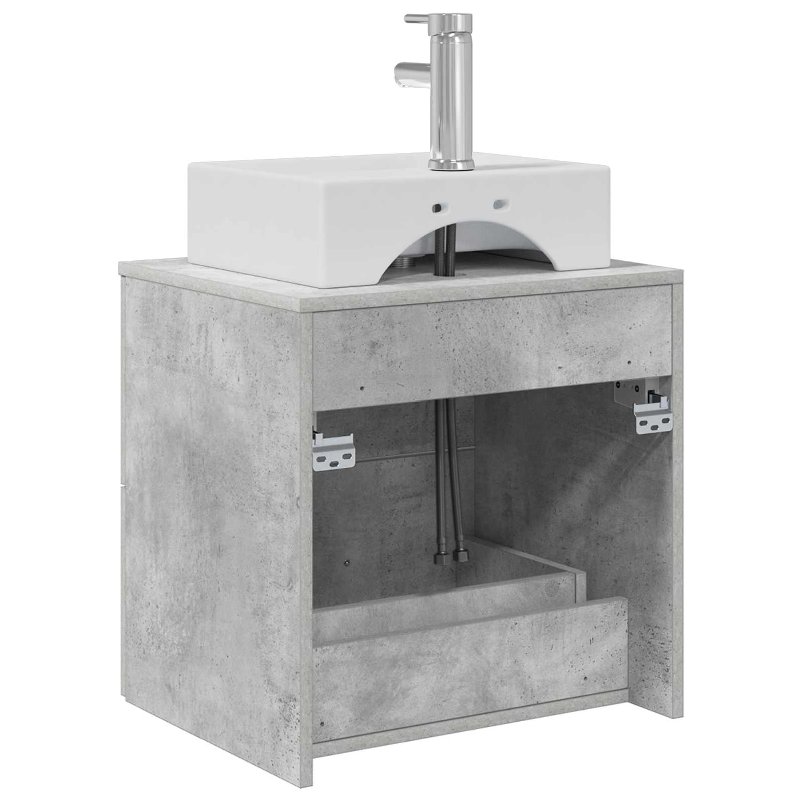 Wandgemonteerde wastafelmeubel Betongrijs 49,5 x 41 x 62,5 cm