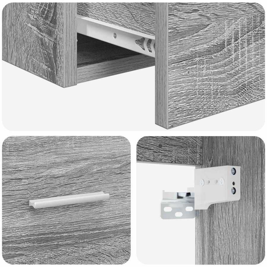 Wandgemonteerde wastafelmeubel Grijs Sonoma 49,5 x 41 x 62,5 cm
