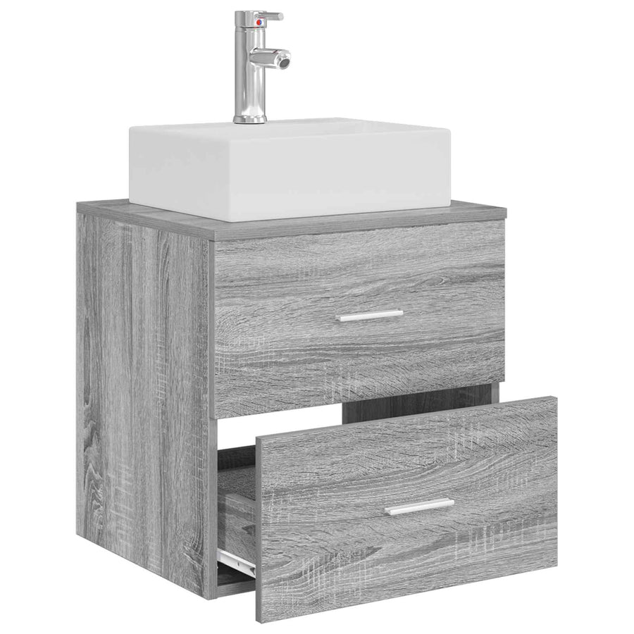 Wandgemonteerde wastafelmeubel Grijs Sonoma 49,5 x 41 x 62,5 cm