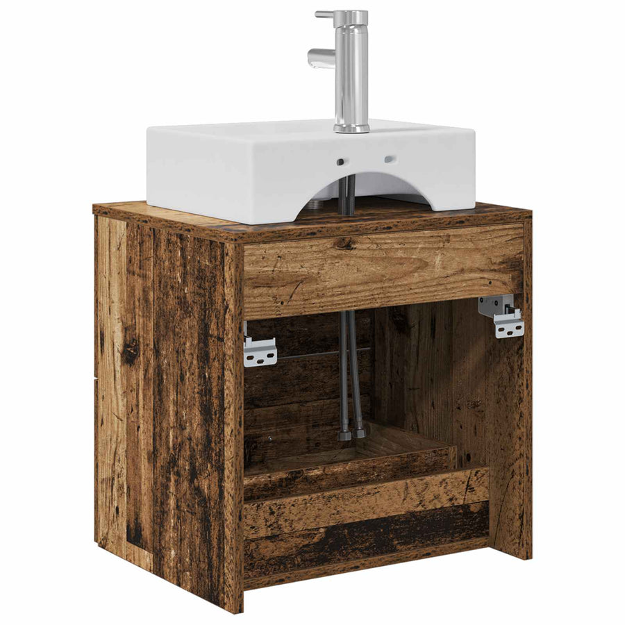 Wandgemonteerde wastafelmeubel Oud hout 49,5 x 41 x 62,5 cm