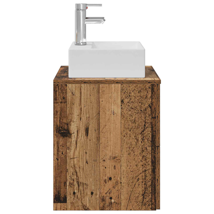 Wandgemonteerde wastafelmeubel Oud hout 49,5 x 41 x 62,5 cm