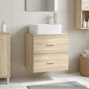 Wastafelmeubel 53x34,5x63 cm sonoma eiken muurmontage