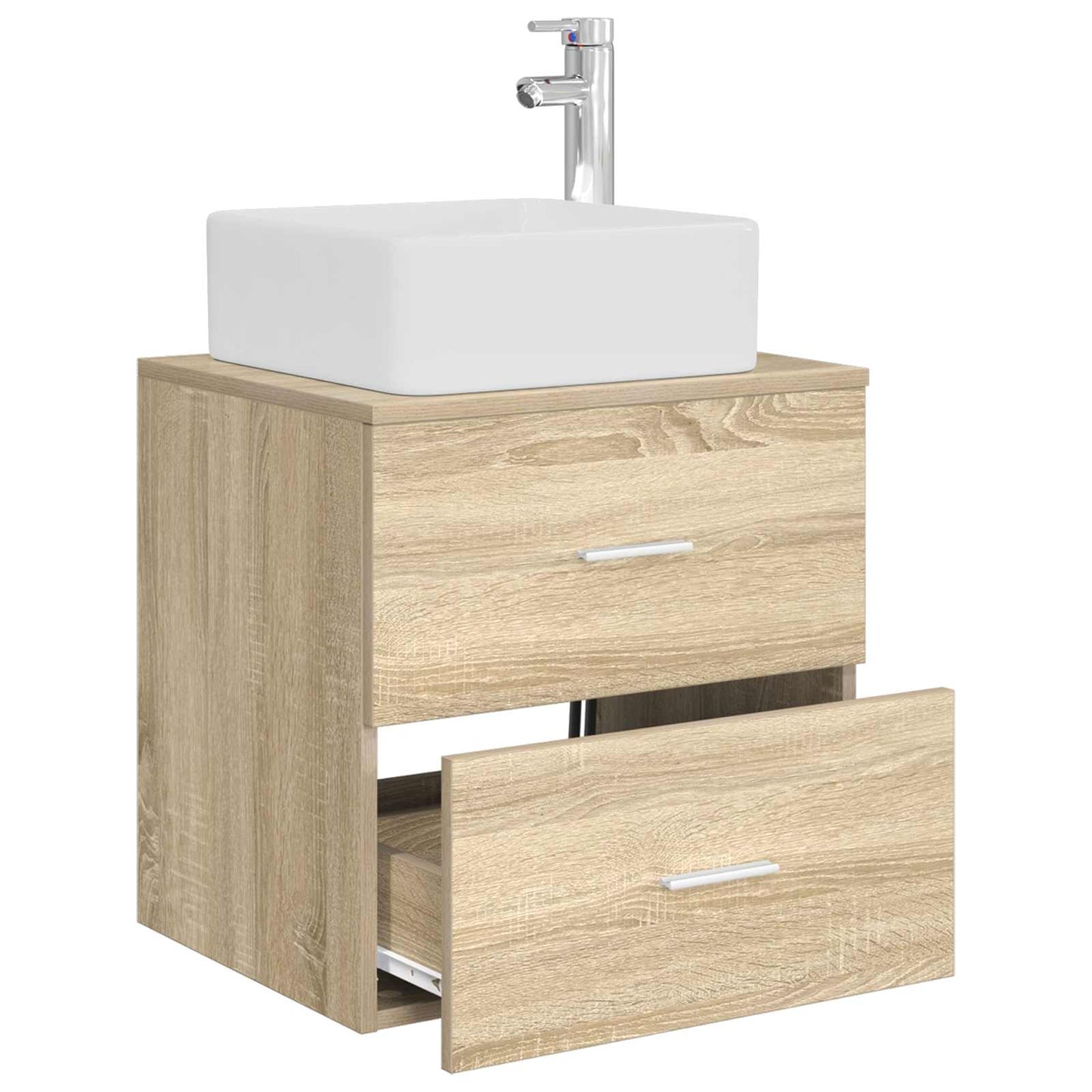 Wandgemonteerde wastafelmeubel Sonoma Eiken 53 x 34,5 x 63 cm