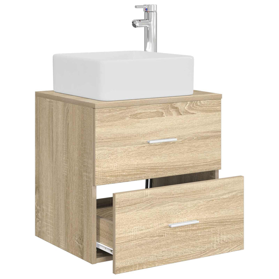 Wandgemonteerde wastafelmeubel Sonoma Eiken 53 x 34,5 x 63 cm