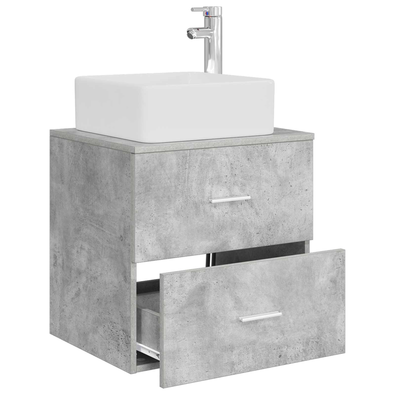 Wandgemonteerde wastafelmeubel Betongrijs 53 x 34,5 x 63 cm