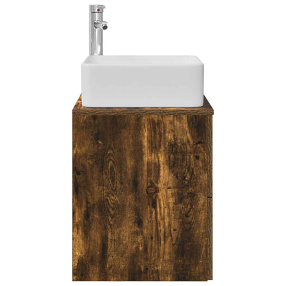 Wandgemonteerde wastafelmeubel Gerookt eiken 53 x 34,5 x 63 cm