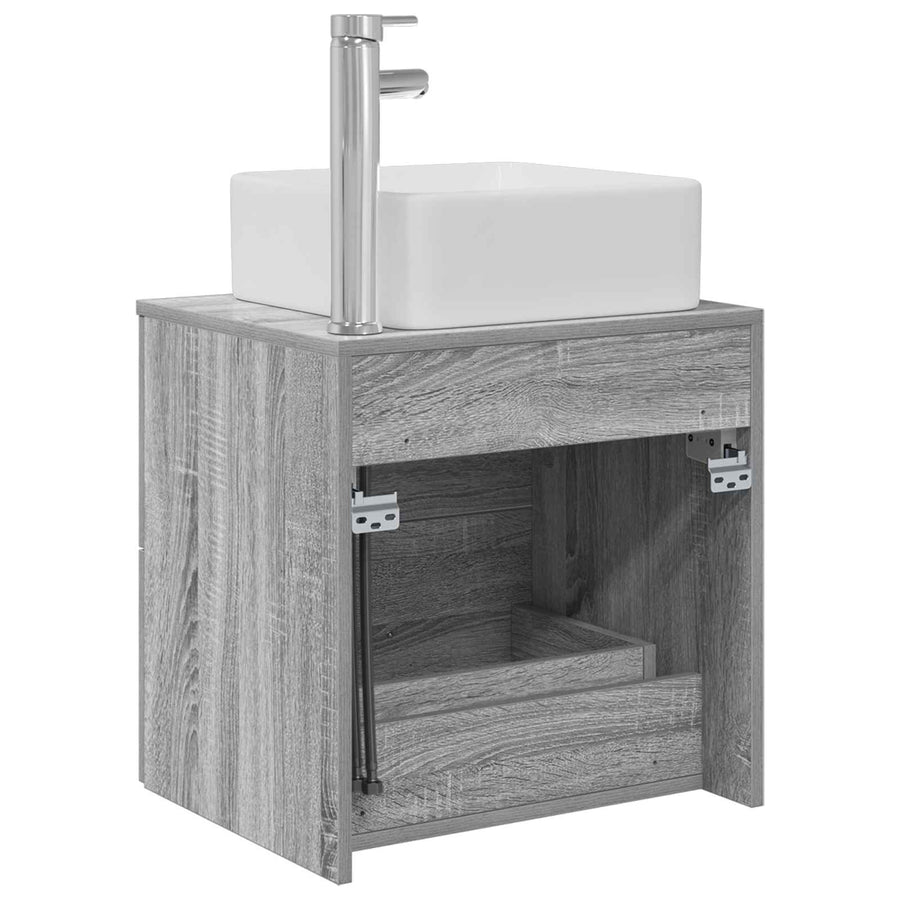 Wandgemonteerde wastafelmeubel Grijs Sonoma 53 x 34,5 x 63 cm