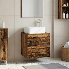 Wandgemonteerde wastafelmeubel Oud hout 53 x 34,5 x 63 cm