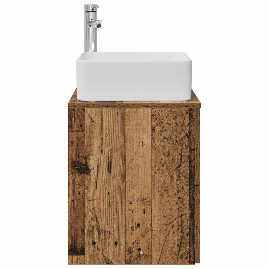Wandgemonteerde wastafelmeubel Oud hout 53 x 34,5 x 63 cm