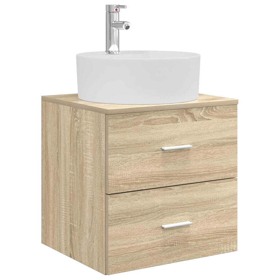 Wandgemonteerde wastafelmeubel Sonoma Eiken 49,5 x 44,5 x 65 cm