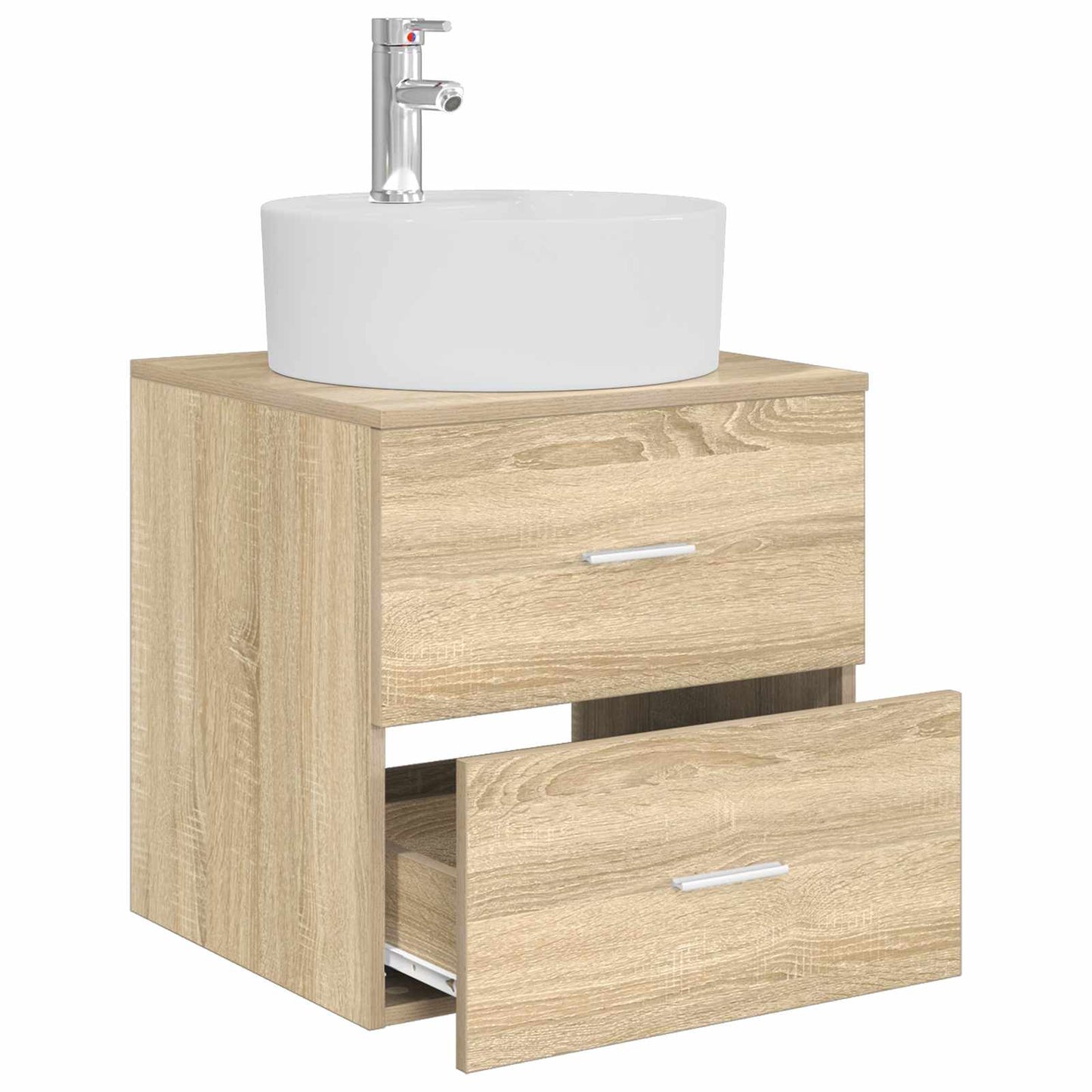 Wandgemonteerde wastafelmeubel Sonoma Eiken 49,5 x 44,5 x 65 cm