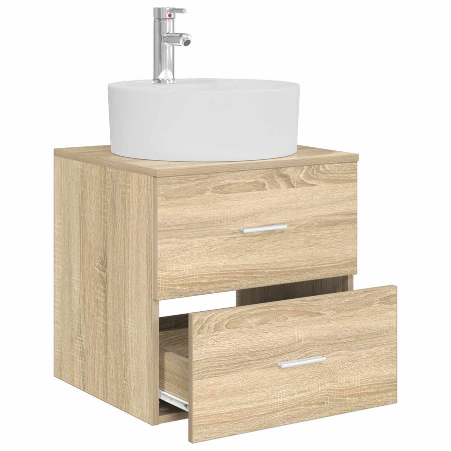 Wandgemonteerde wastafelmeubel Sonoma Eiken 49,5 x 44,5 x 65 cm