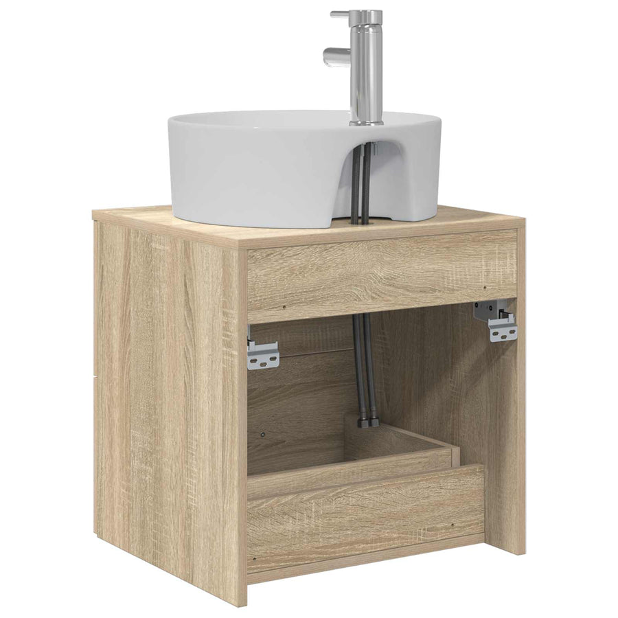 Wandgemonteerde wastafelmeubel Sonoma Eiken 49,5 x 44,5 x 65 cm