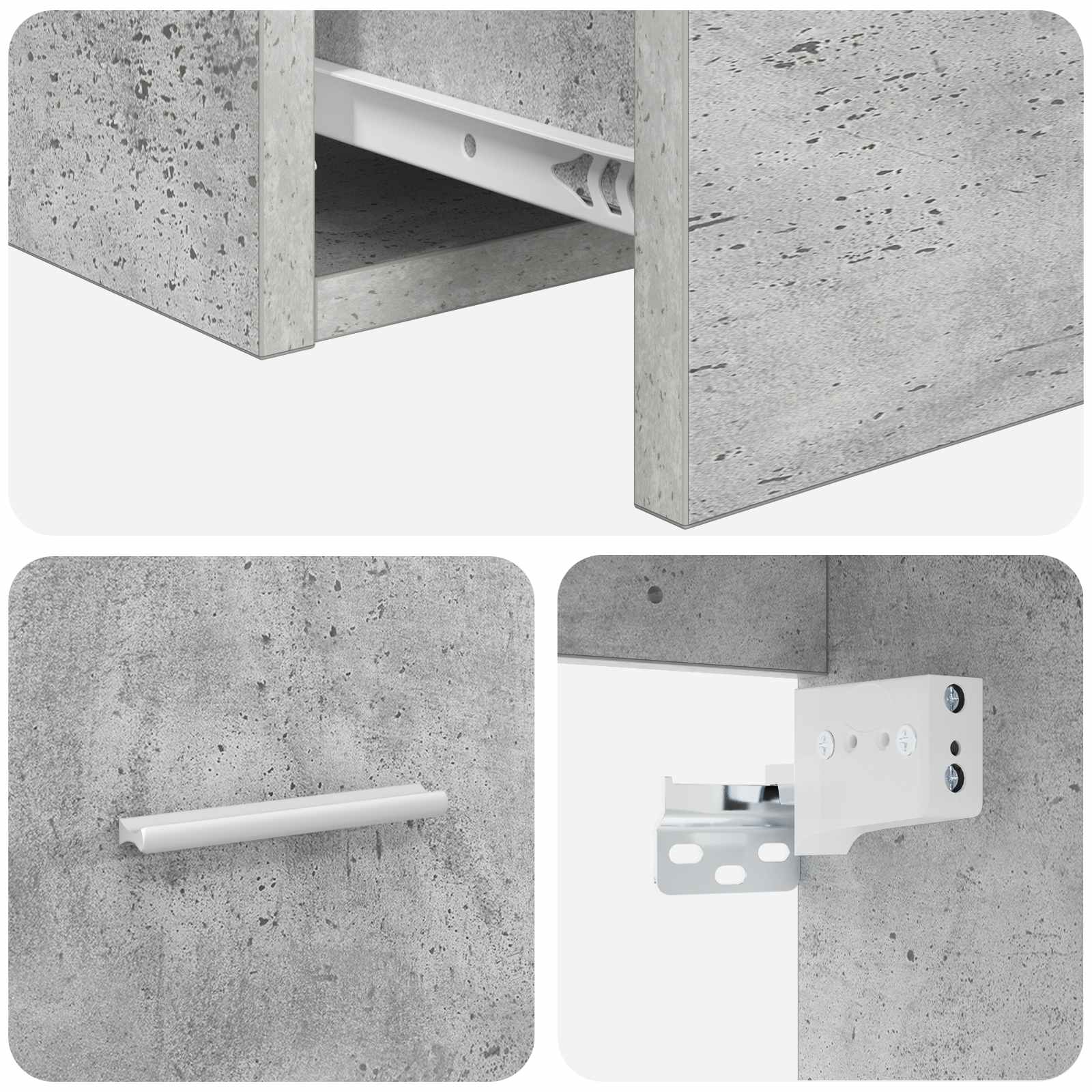 Wandgemonteerde wastafelmeubel Betongrijs 49,5 x 44,5 x 65 cm