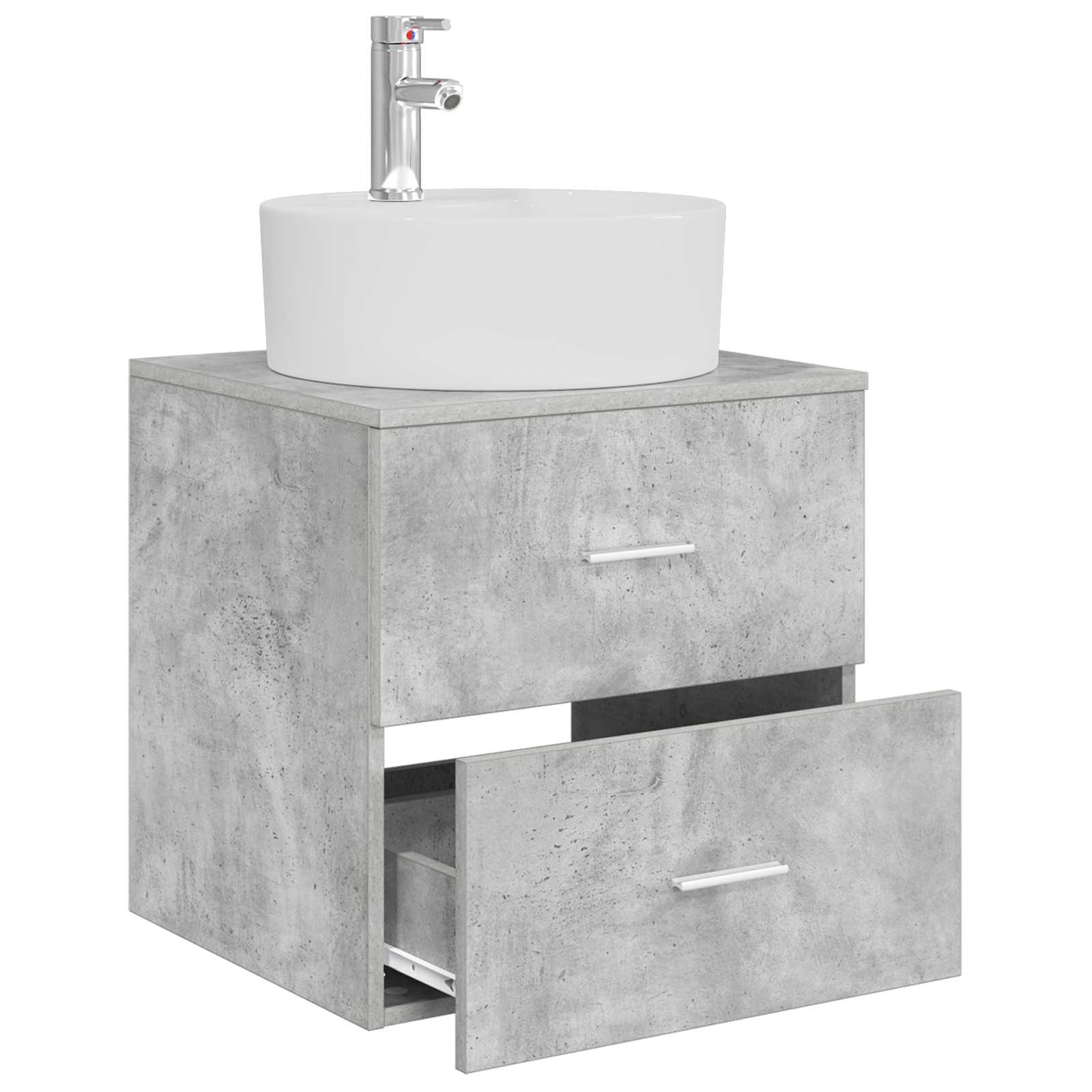 Wandgemonteerde wastafelmeubel Betongrijs 49,5 x 44,5 x 65 cm